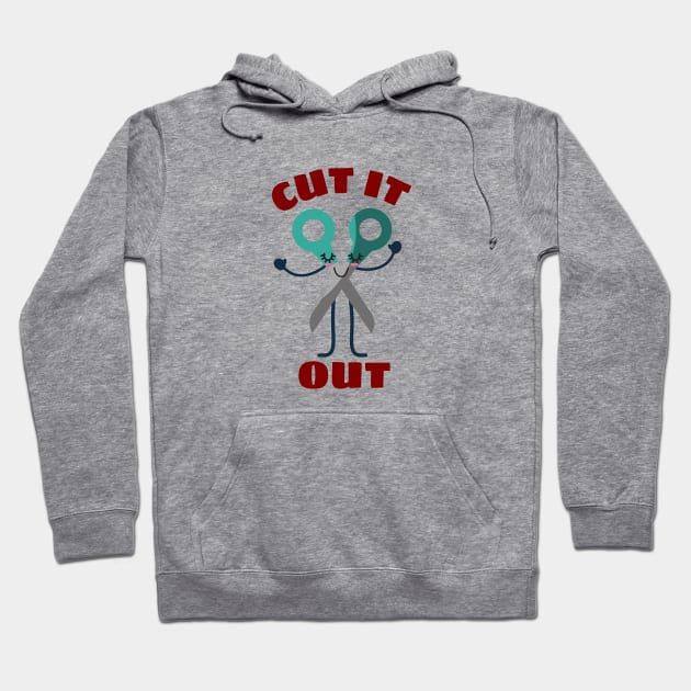 Cut It Out - Cute Scissor Pun Hoodie by Allthingspunny